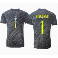 Brasilien Alisson Becker #1 Målvakt Replika Bortatröja Copa America 2024 Kortärmad